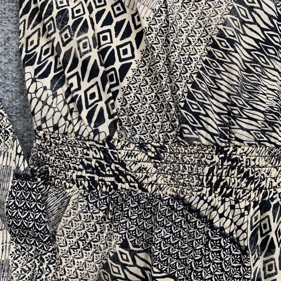 Jessica Simpson Romper Womens M Medium Cream Black Paola Fringe Tassel Flap - Picture 12 of 16